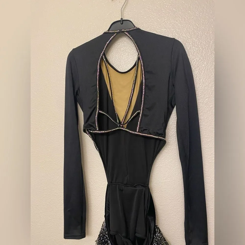 Weissman Elite dance costume solo black rhinestone My Head My Heart 14914 MA